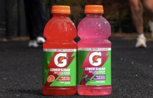 gatorade lower sugar 20 oz fruit punch and rain berry