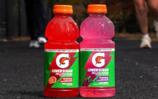 gatorade lower sugar 20 oz fruit punch and rain berry