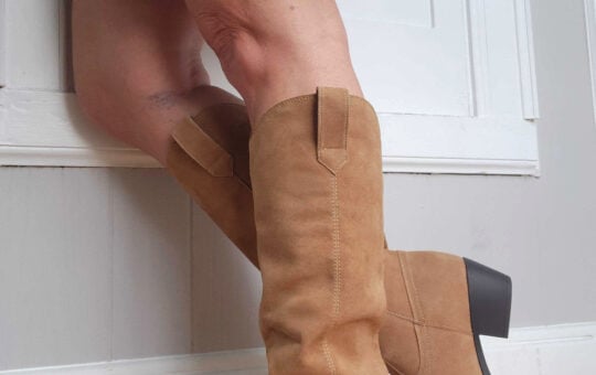 jamie cowboy boots closeup