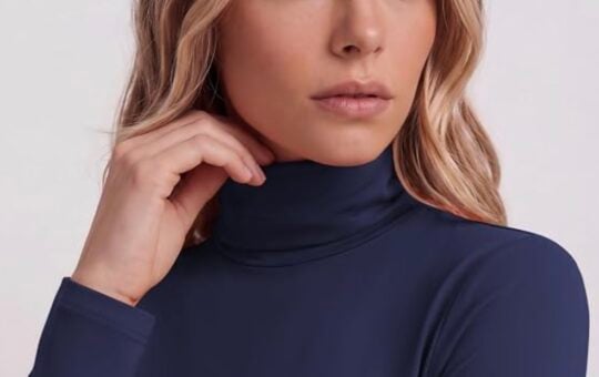 long sleeve turtleneck shirt zeagoo brand navy
