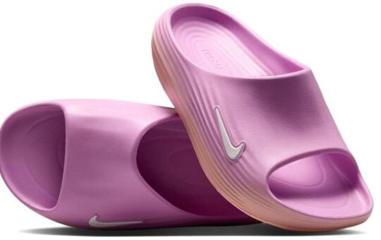 pink nike slides