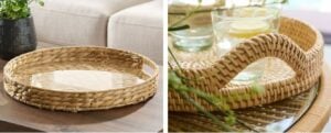 round woven tray dupe
