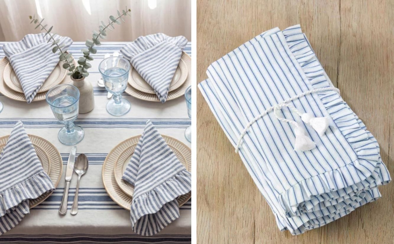 ruffle striped napkins ruffle striped napkins