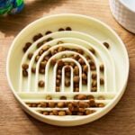 slow dog bowl feeder rainbow beige