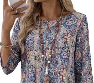 totatuit 3:4 length sleeve tunic top