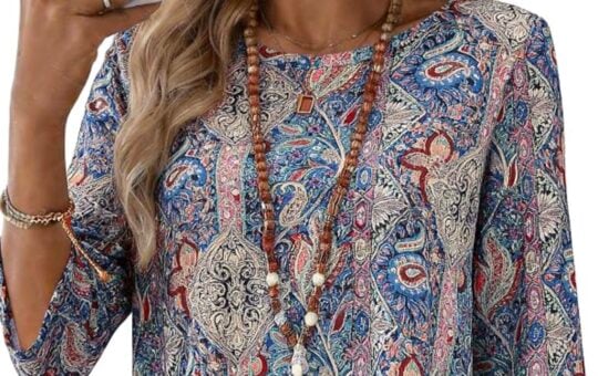 totatuit 3:4 length sleeve tunic top