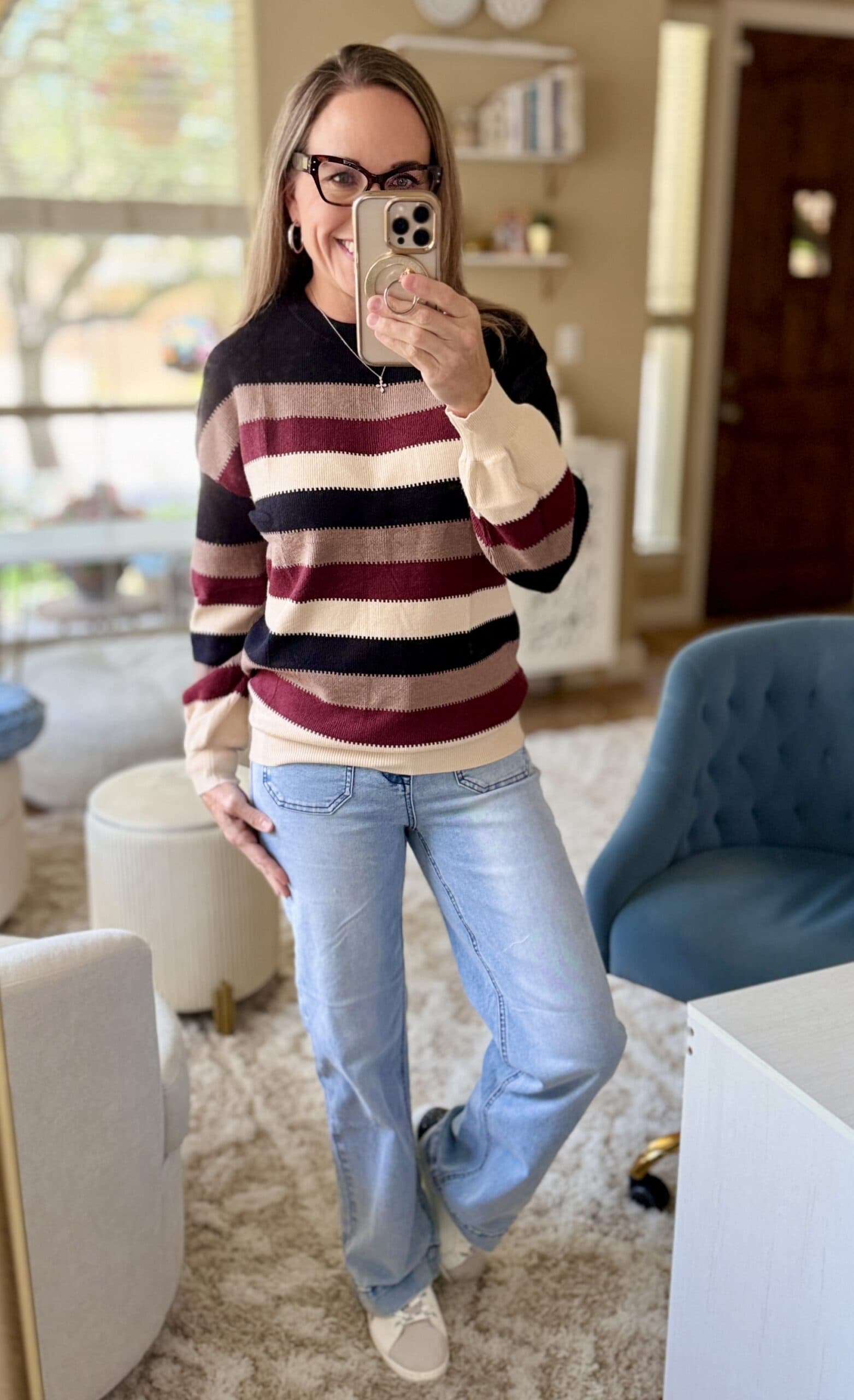 zeagoo striped sweater