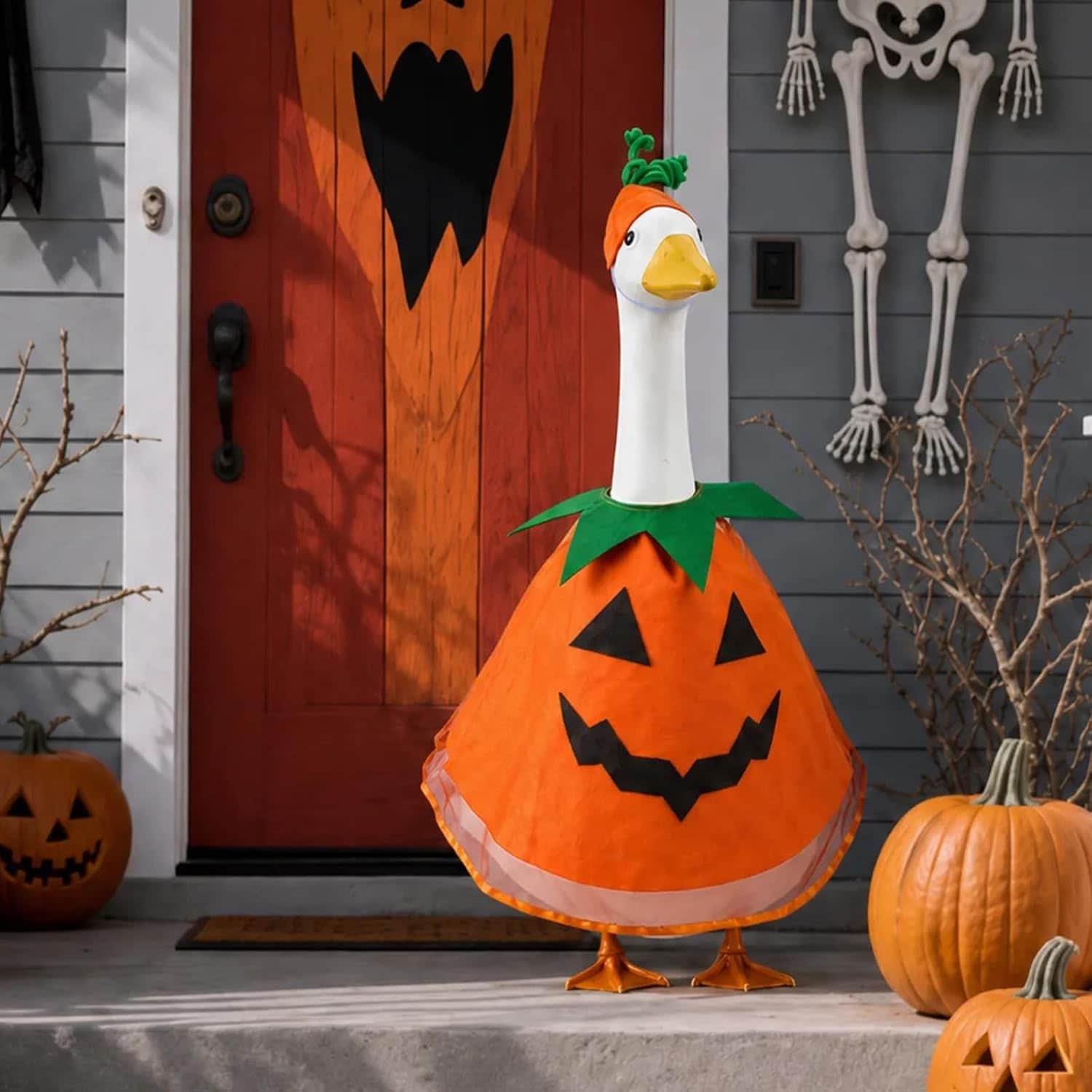 2 Set Porch Goose Halloween Outfit and Christmas Goose Outfit for 23 Geese