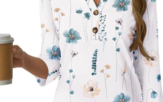 3:4 sleeve button down henley gkbk