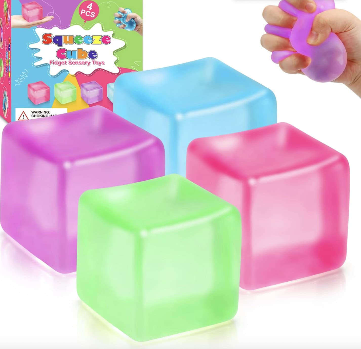 4 Pcs Fidget Toys Stress Cube Slow Rising Squishy Cube Stress Balls Adults 4 Pcs Fidget Toys Stress Cube Slow Rising Squishy Cube Stress Balls Adults