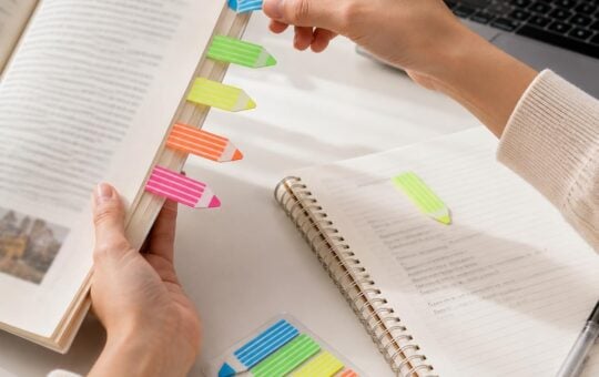 5 Color Pencil Sticky Tabs, Cute Page Markers for Books, School, Study, Notes, Reading, Planners and Office