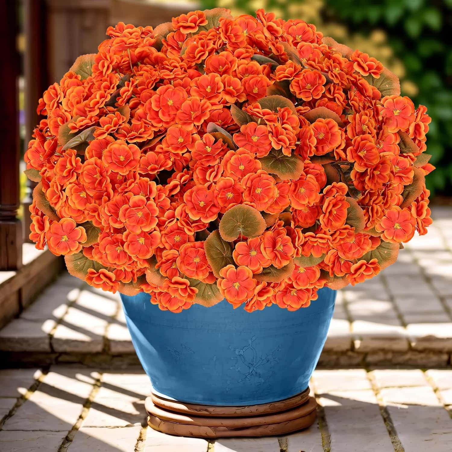 6 Bundles Artificial Geranium Fall Flowers for Outdoors(Orange) 6 Bundles Artificial Geranium Fall Flowers for Outdoors(Orange)