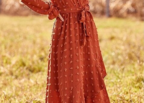 BTFBM Long Sleeve Maxi Dress Swiss Dot