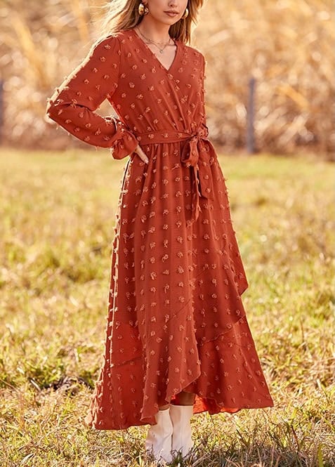 BTFBM Long Sleeve Maxi Dress Swiss Dot BTFBM Long Sleeve Maxi Dress Swiss Dot