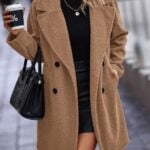 BTFBM Women Faux Fur Coats Lapel Fleece Sherpa Jacket