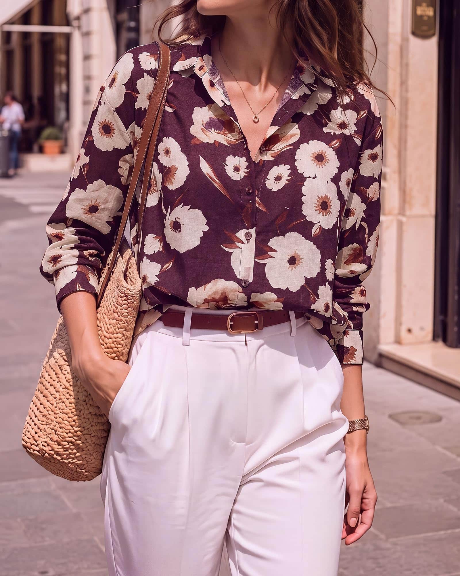 BTFBM Womens Blouse Dressy Casual Floral Long Sleeve Shirt
