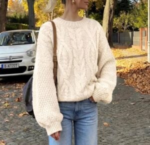 BTFBM Womens Cable Knit Sweater