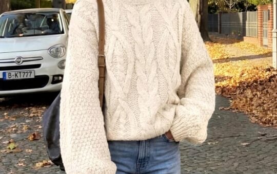 BTFBM Womens Cable Knit Sweater