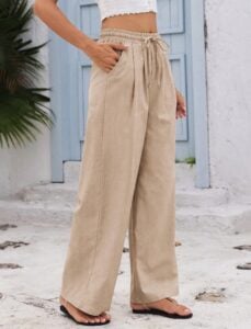 COOFANDY Womens Linen Pants Wide Leg Palazzo
