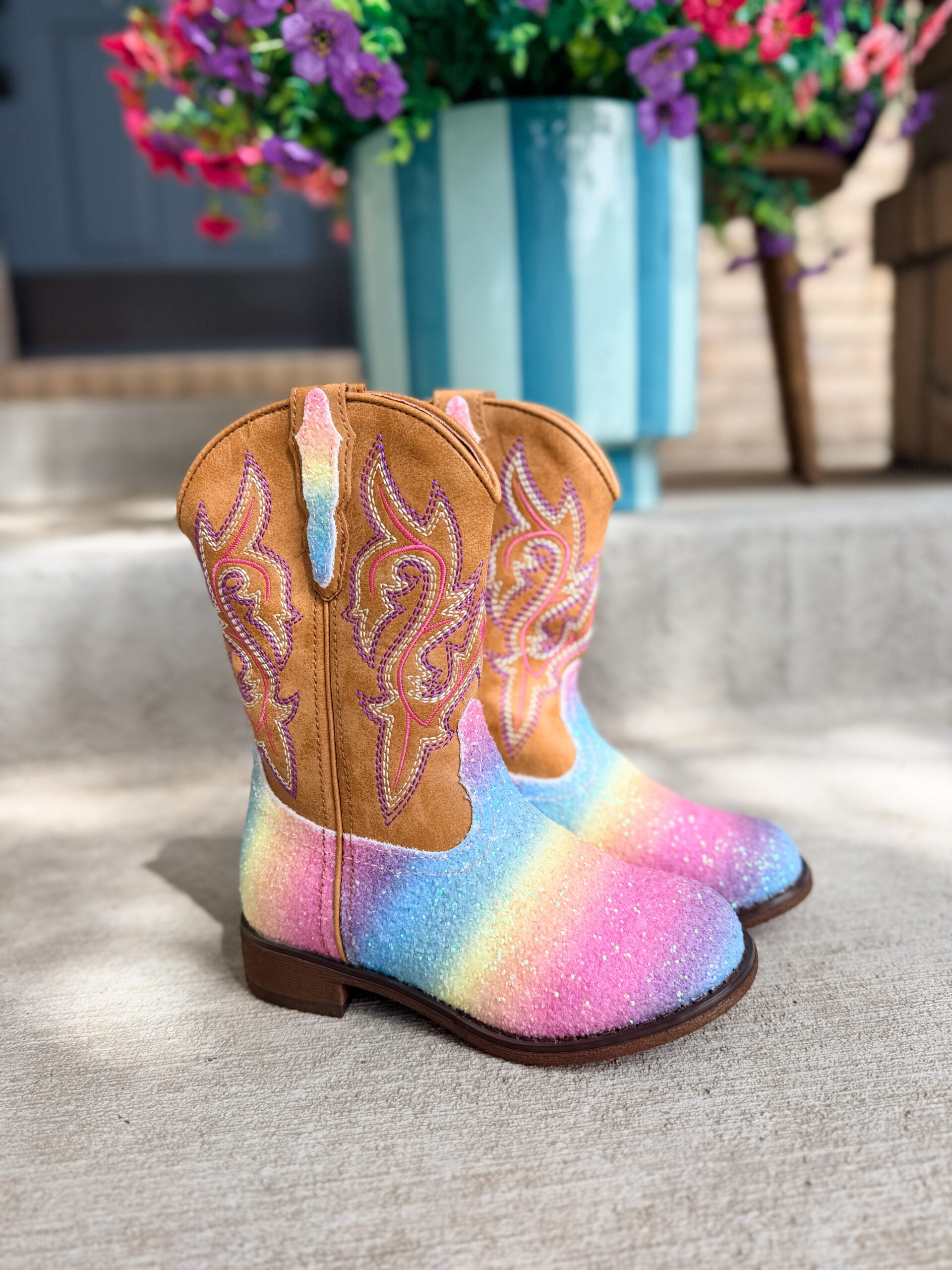 DREAM PAIRS Girls Cowboy Cowgirl Boots Laura