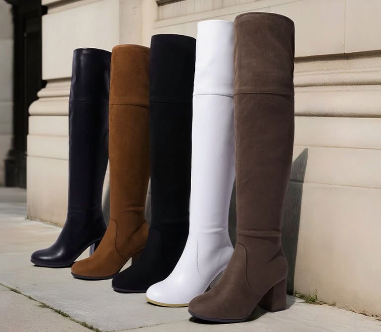 DREAM PAIRS Women's Knee High Block Heel Boots DREAM PAIRS Women's Knee High Block Heel Boots
