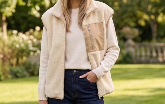 Dokotoo Fleece Womens Vest Zip Up Oversized