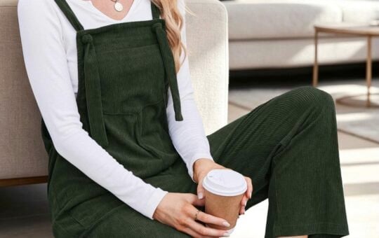 Ekouaer Corduroy Overalls Jumpsuit