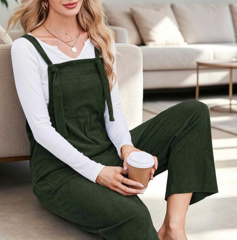Ekouaer Corduroy Overalls Jumpsuit
