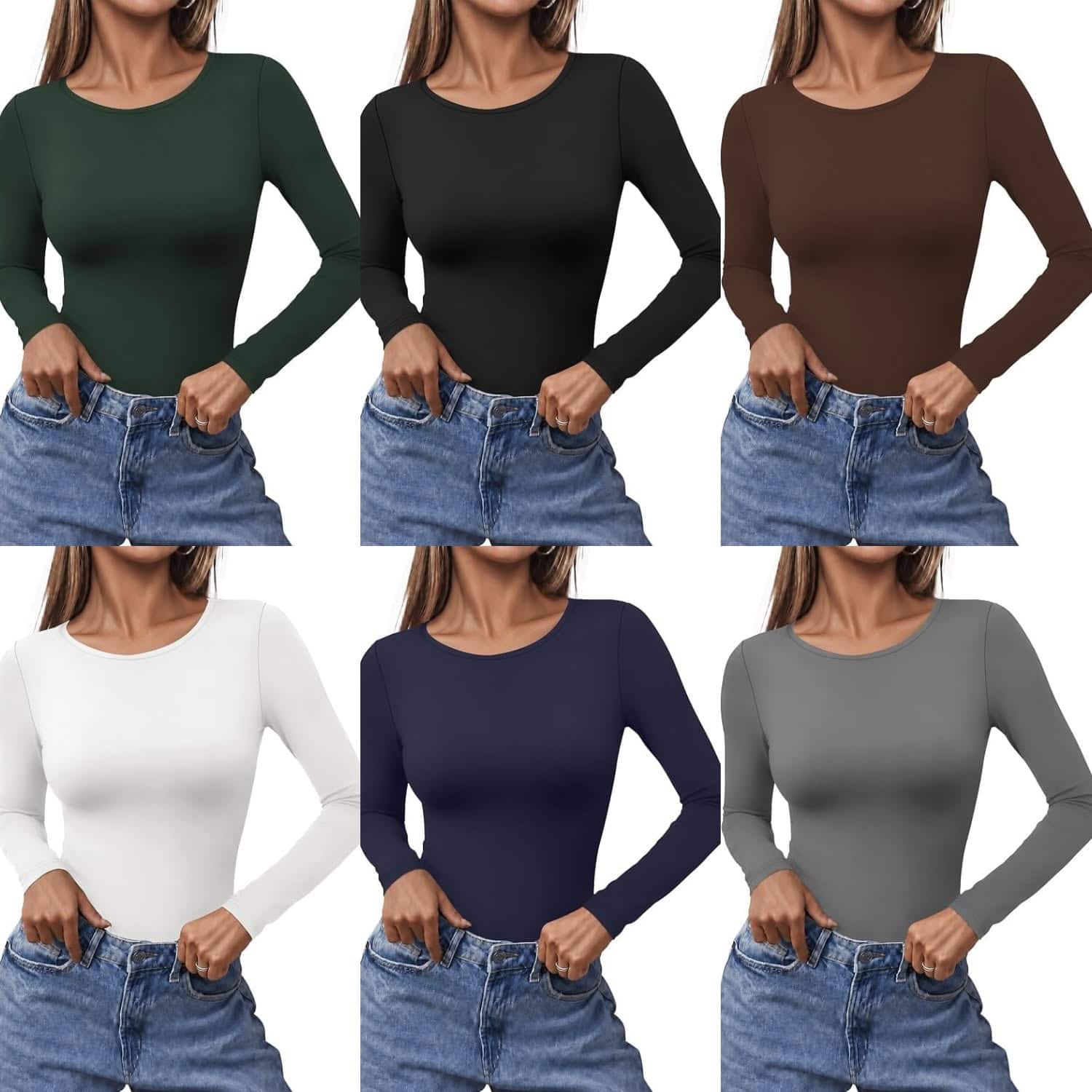Ekouaer Long Sleeve Shirt Scoop Neck Ekouaer Long Sleeve Shirt Scoop Neck