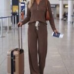 Ekouaer Women's 2 Piece Lounge Set Ribbed