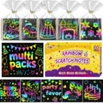 FUNNYB&G Rainbow Scratch Notes Art Party Favors