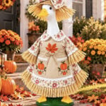 Fall Porch Goose Outfit, Thanksgiving Porch Goose Scarecrow Outfit