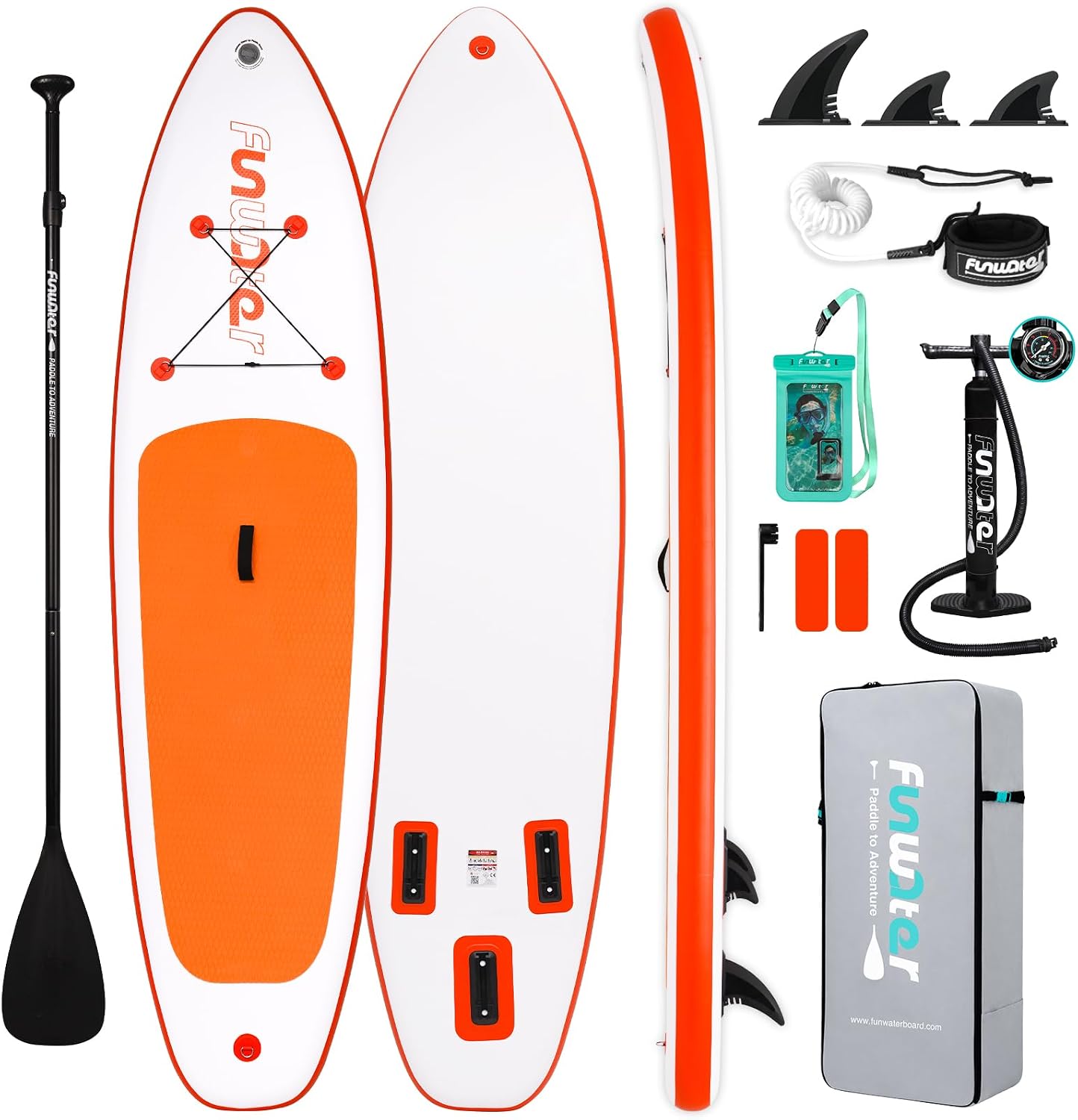 FunWater Inflatable Stand Up Paddle Board with Beginners SUP Accessories