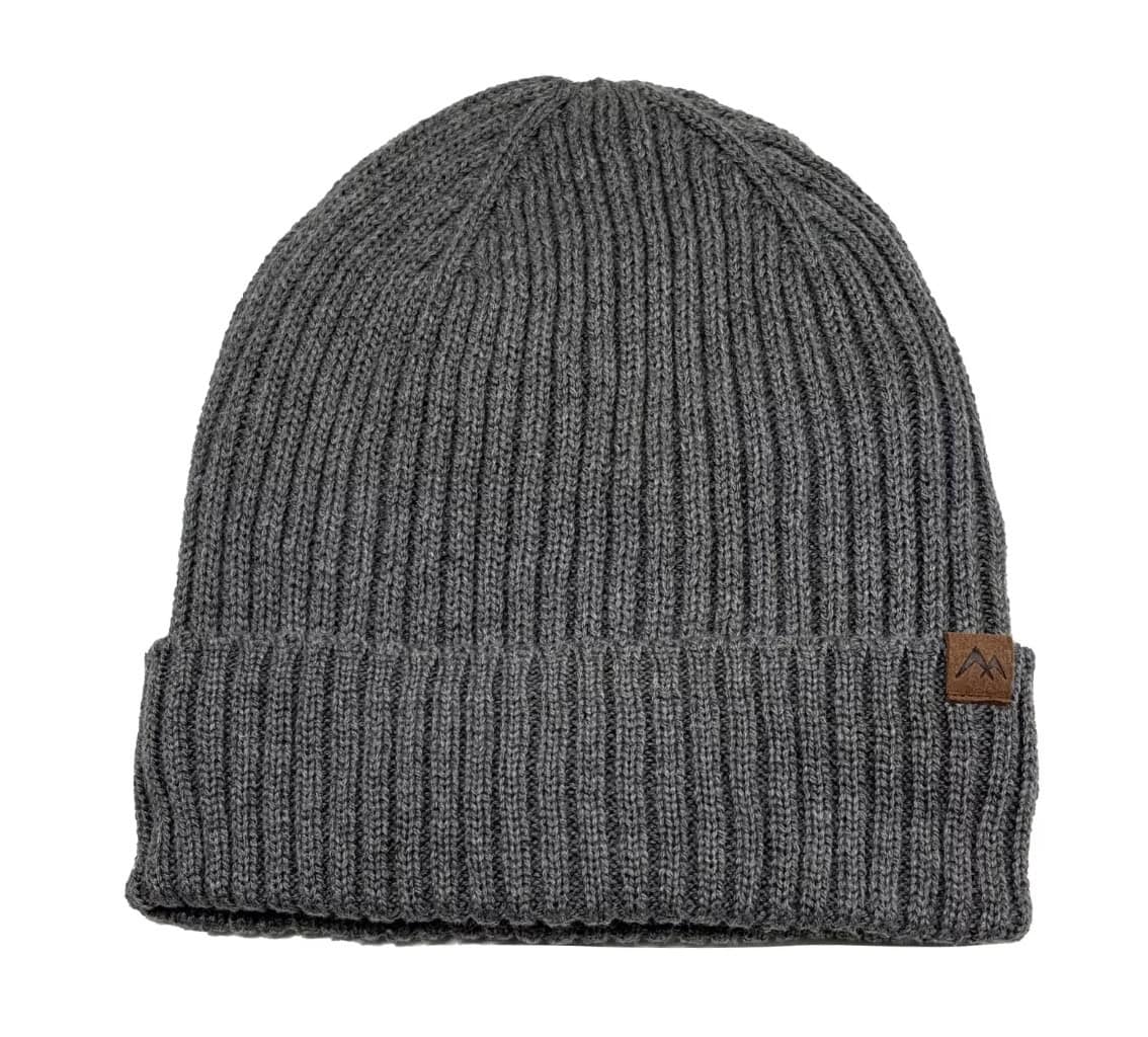 George Men's Ribbed Fleece Lined Knit Beanie,Charcoal Grey Heather