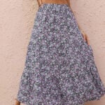 KIRUNDO Maxi Skirts for Women Summer Boho Floral Long Skirt