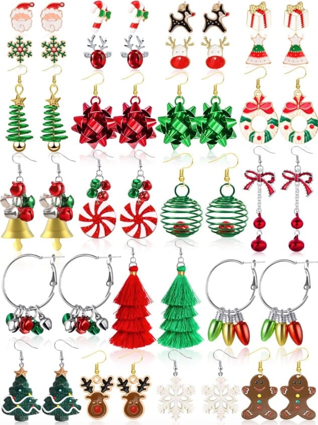 LUYI Christmas Earrings Set