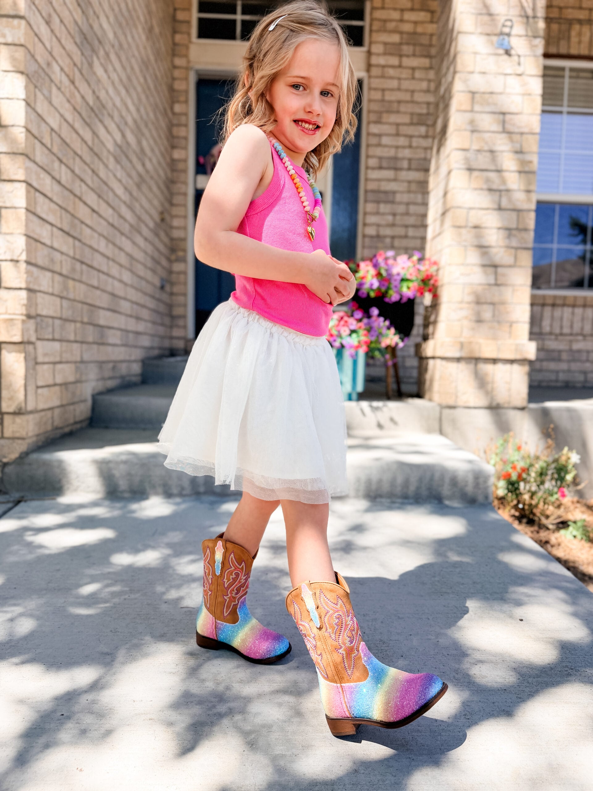 Laura DREAM PAIRS Girls Cowboy Cowgirl Boots