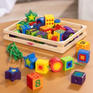 Melissa & Doug Deluxe Wooden Lacing Beads