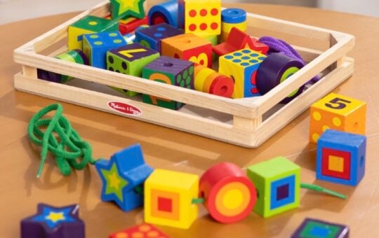 Melissa & Doug Deluxe Wooden Lacing Beads