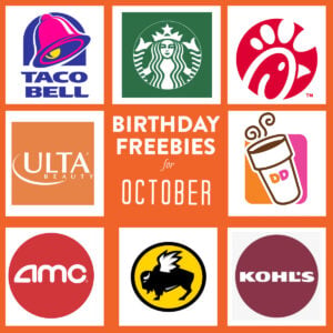 October birthday freebies 2