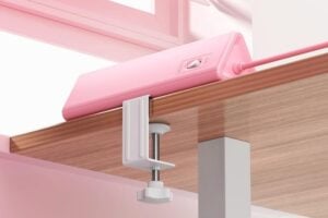 SMALLRT Pink Desk Clamp Power Strip Back