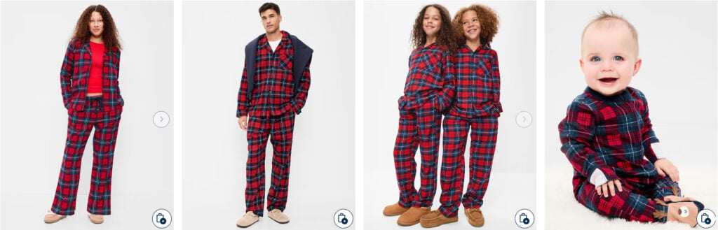 old navy matching Christmas pajamas