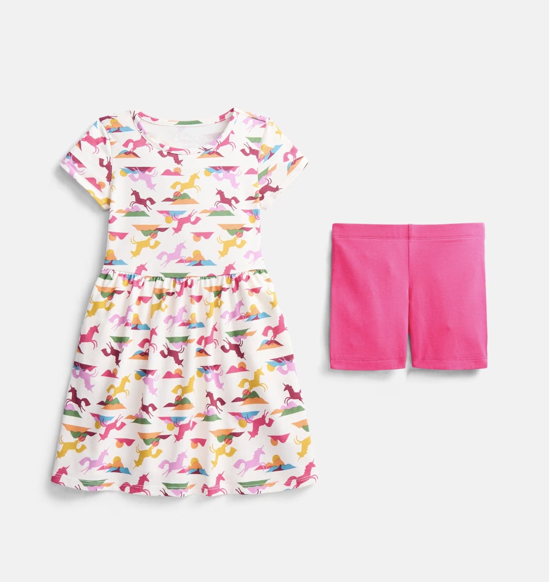 Wonder Nation Girls Play Dress and Bike Short 2 Piee Ser, Sizes 4 18 & Plus