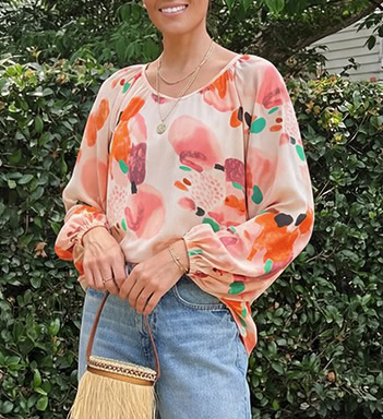 Zenlonr V Neck Satin Silk Top Blouse
