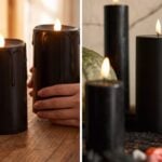 black pillar candle dupe
