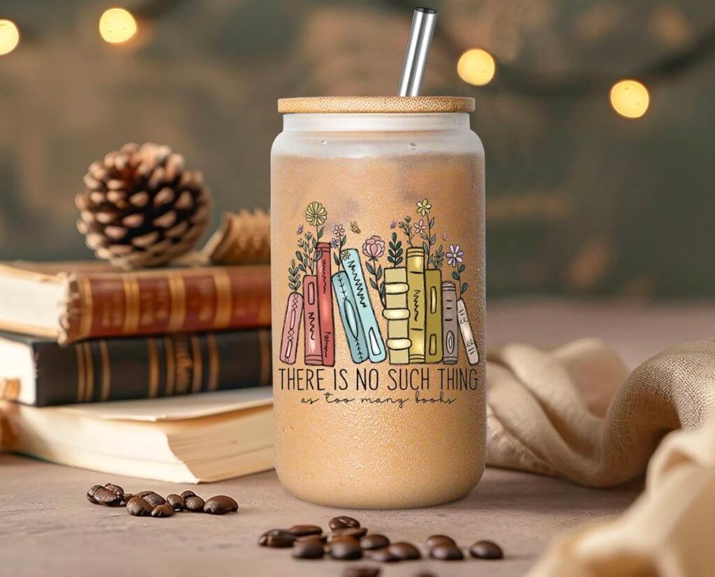 book lovers glass cup book lovers glass cup