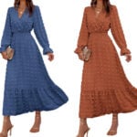 btfbm swiss dot maxi dress