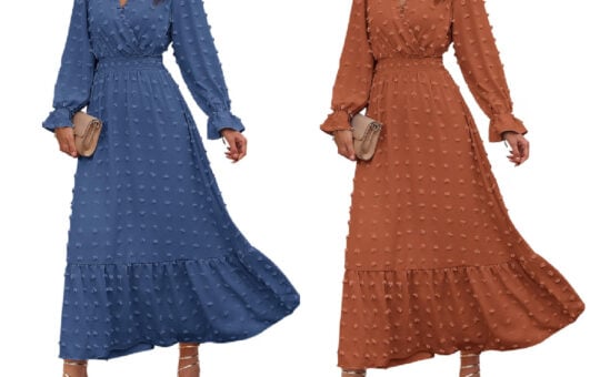 btfbm swiss dot maxi dress