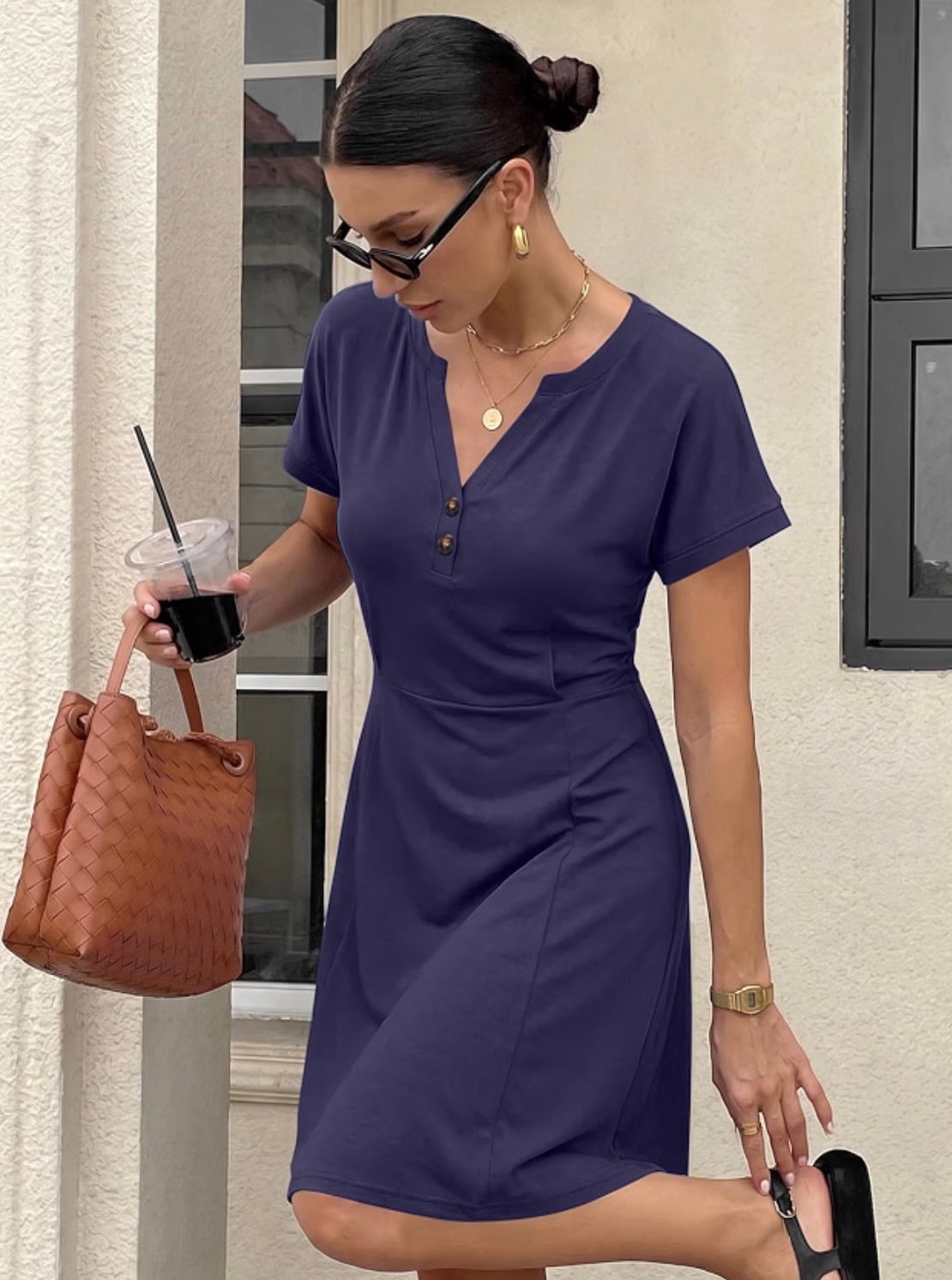 crewneck summer dress with pockets aumora crewneck summer dress with pockets aumora