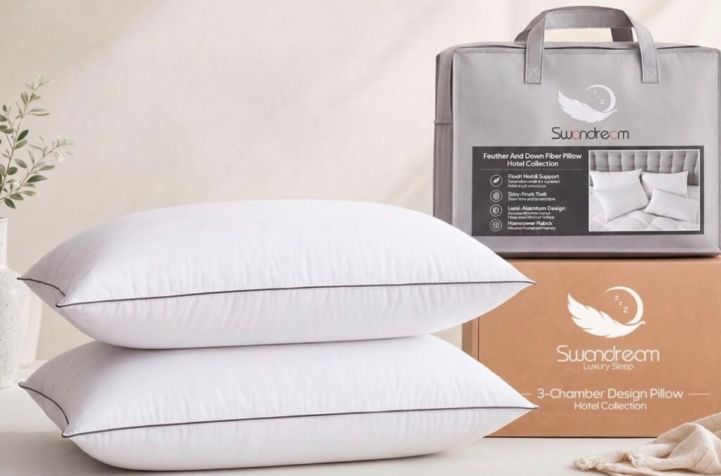 down goose feather pillows swandream 2 pack
